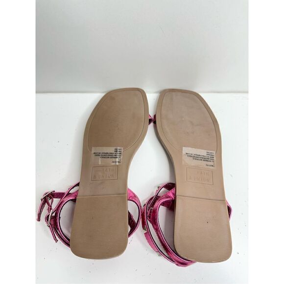 14th & Union Sandals Womens Size 7‎ Finley Metallic Pink Studded Detail Open Toe - Picture 10 of 10